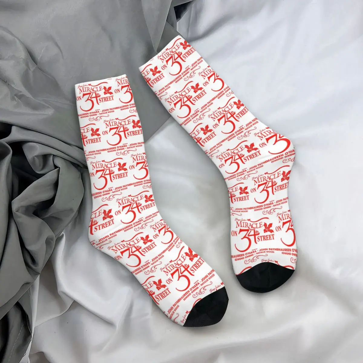 Bas d'équipage toutes saisons, un Miracle sur 34e rue, chaussettes longues Harajuku pour hommes et femmes, cadeaux
