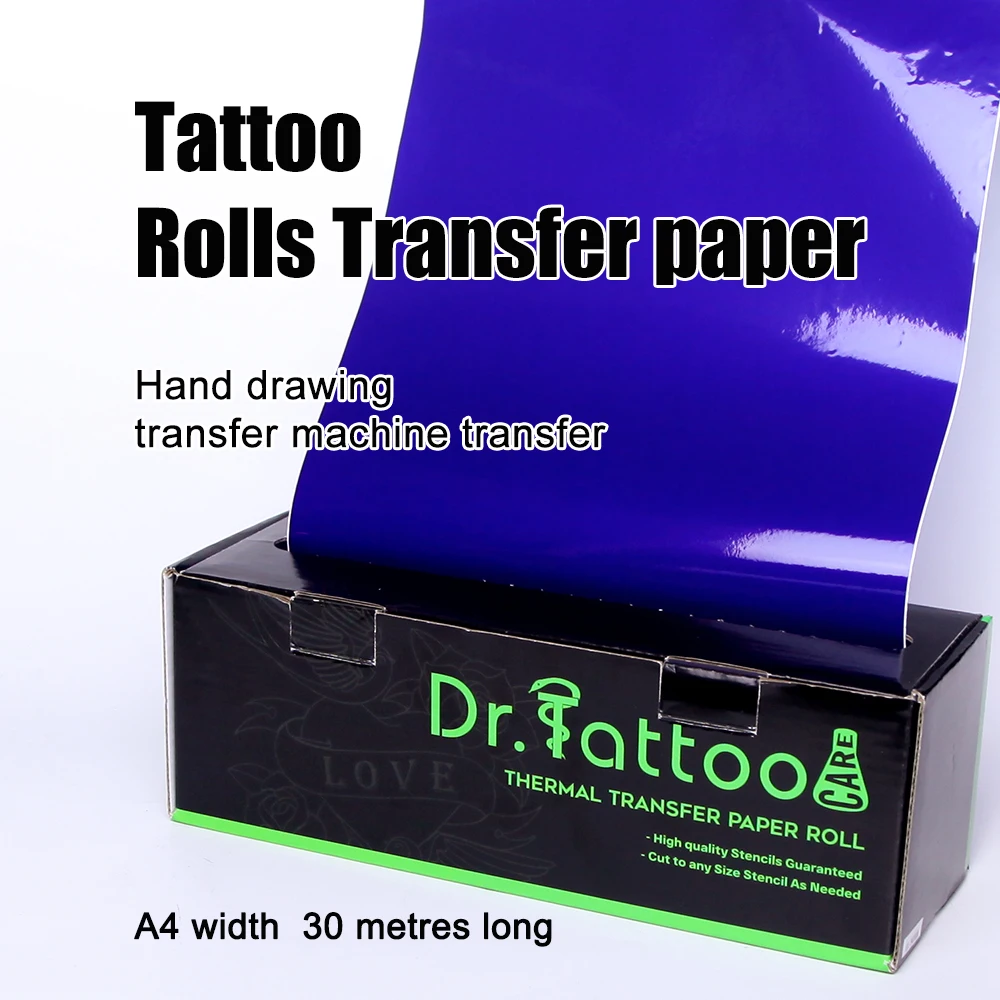 Papier de transfert JZ utilisé dans les Machines de transfert, papier de transfert thermique en rouleau de grande taille et de 30 mètres de Long, tatouage Ultra facile à utiliser