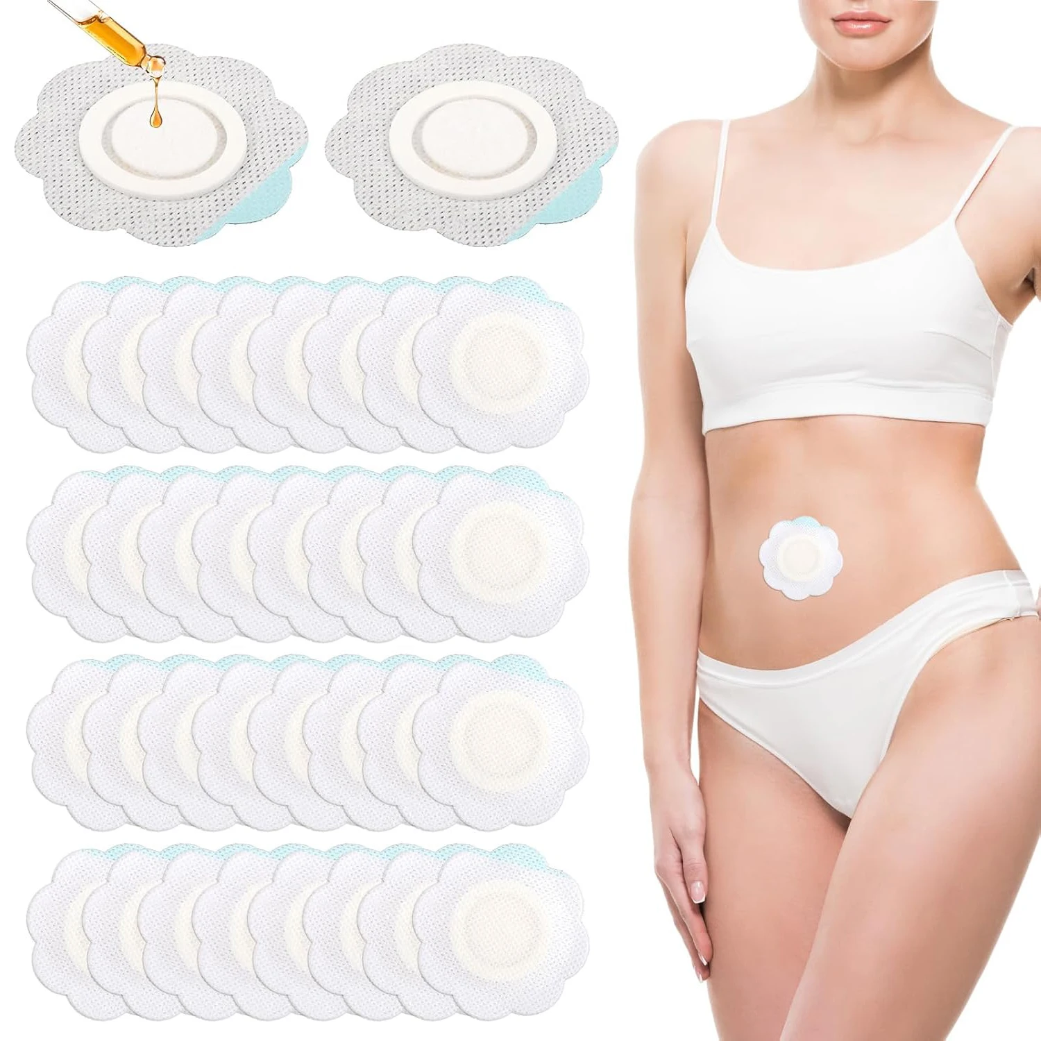 10-50pcs Seepage Resistant Belly Button ProtectorsReplacement Disposable Castor Oil Pack Self-Adhesive Adhesive Navel Stickers