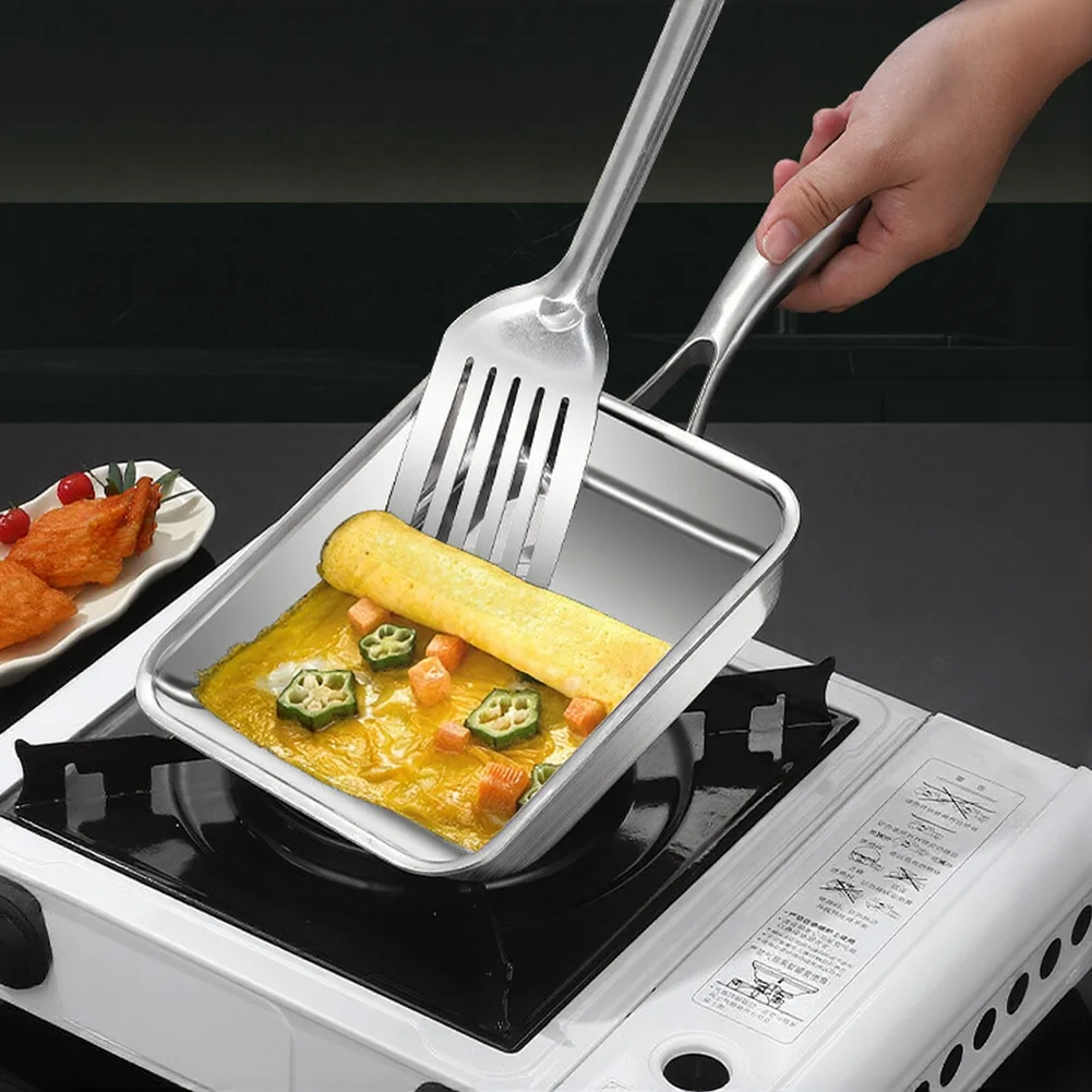 For Searing Steaks Silver Square Skillet Even Heat Distribution High-temperature Cooking For Gas And Electric Stoves