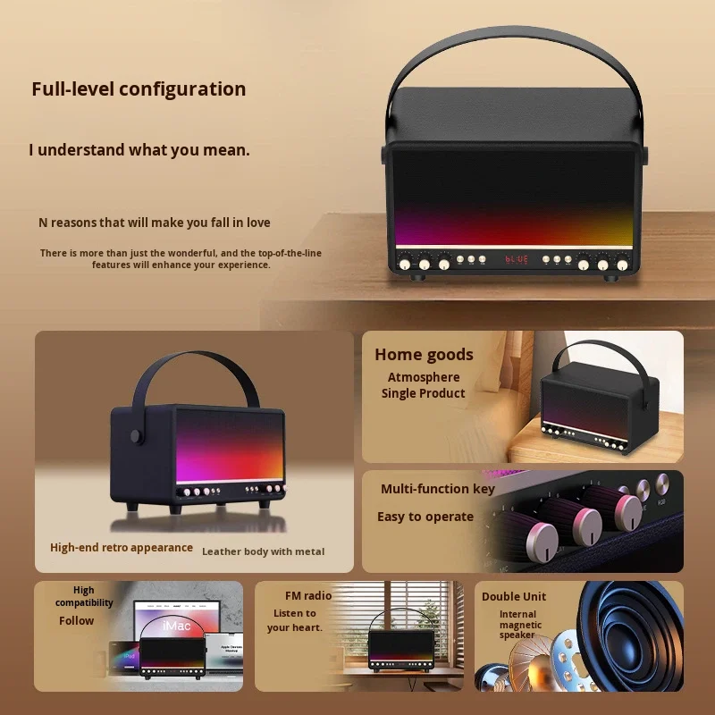 Goood Sound for 5.3 Wireless Speaker RGB LED Lights AUX Input Built-in Microphone Plastic Cabinet-100-300W Output for