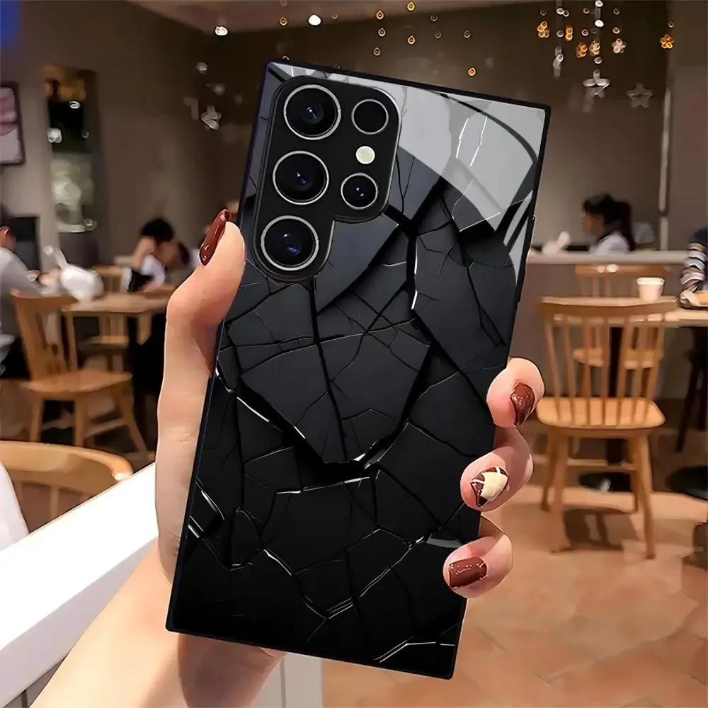 Geological crack pattern glass Phone Case For Samsung GalaxyS26 S25 S24 S22 S23 Ultra S21 S20 Plus 5G Shockproof Bumper cover