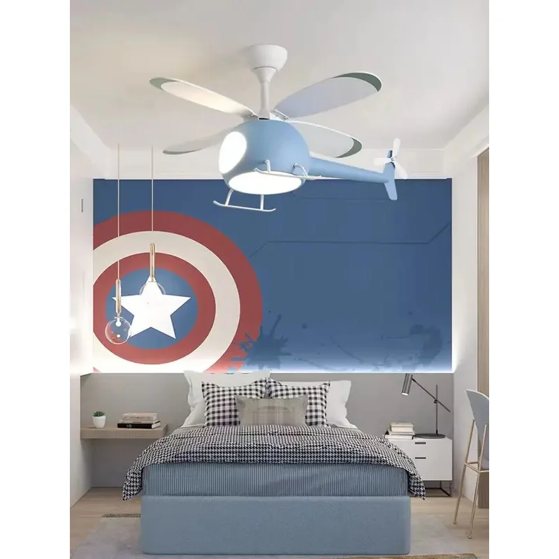 

Children's Room Lights Cartoon Bedroom Fan Lights Creative Personality Aircraft Lights Simple Modern Boys Girls Fan Chandelier