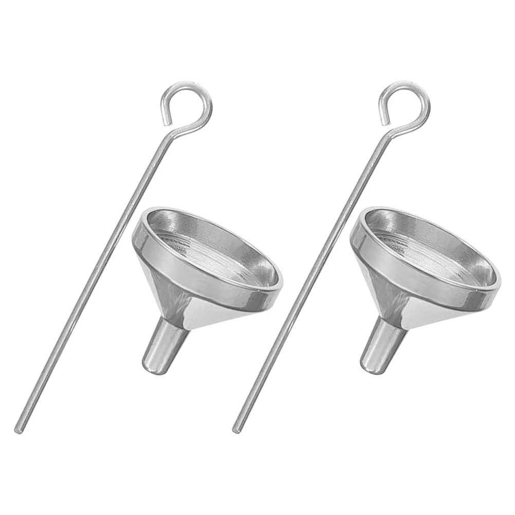 

2Pcs Perfume Dispenser Funnel Stainless Steel Tools for Mini Bottles Liquid Powder Essential Oil Sand Water Food Packaging