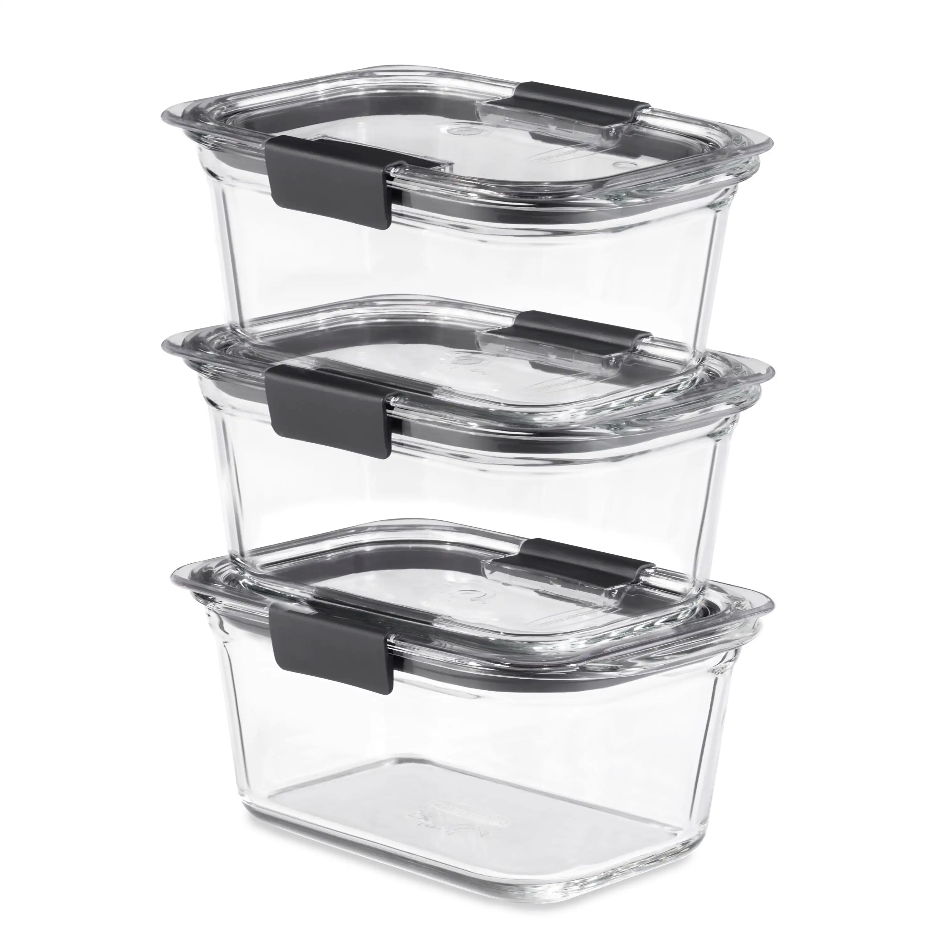 

Brilliance 3-Pack Glass Food Storage Containers, 4.7-Cup, Leak Proof, BPA Free