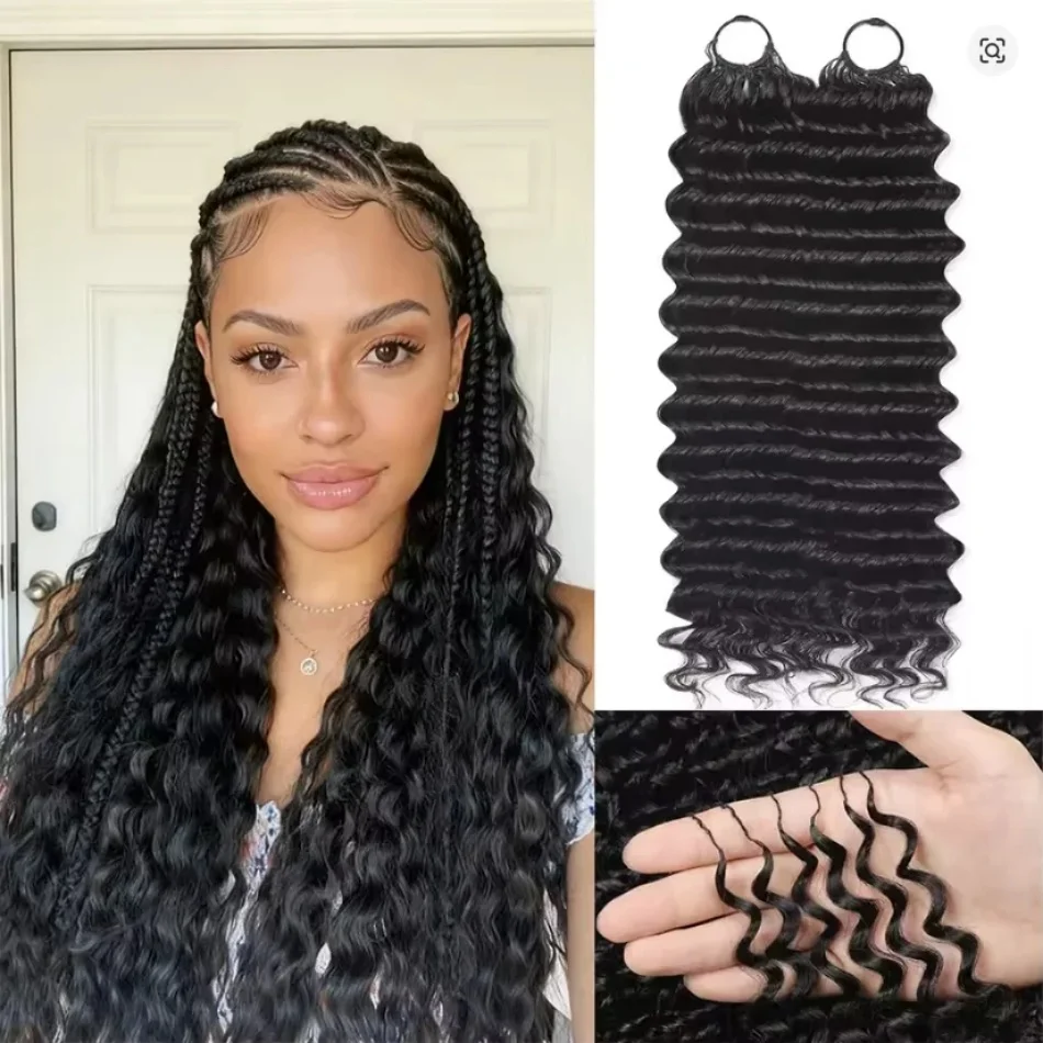

Натуральные кудрявые волосы Kinky Curly Pre Looped Feather Crochet, предварительно разделенные, без узлов, бирманские кудрявые волосы для плетения кос для чернокожих женщин.