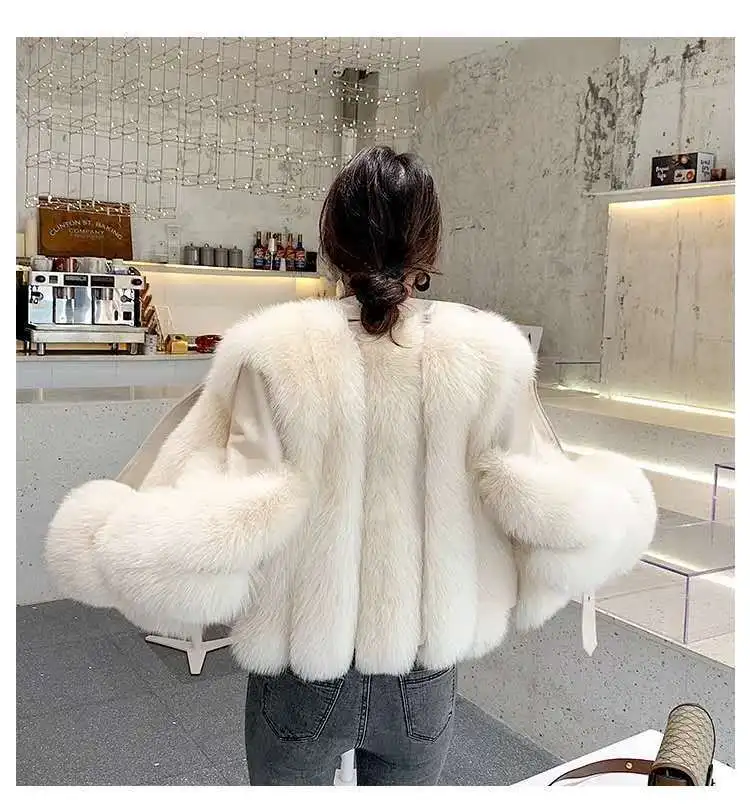 2023 New Full Leather High Imitation Fox Fur Temperament Casual Coat Female Fashion Loose Machine Slim Online Celebrity Fur Coat