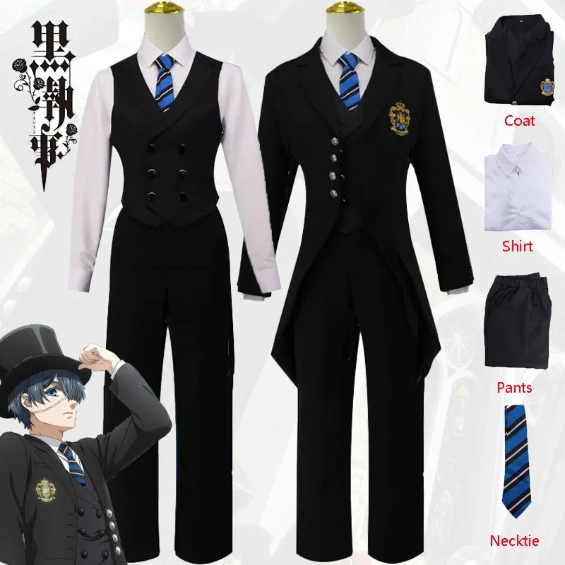 

Black Butler Ciel Phantomhive Cosplay Costume Suit Boarding School Uniform for Men Carnival Halloween Role Play Party Outfit Set