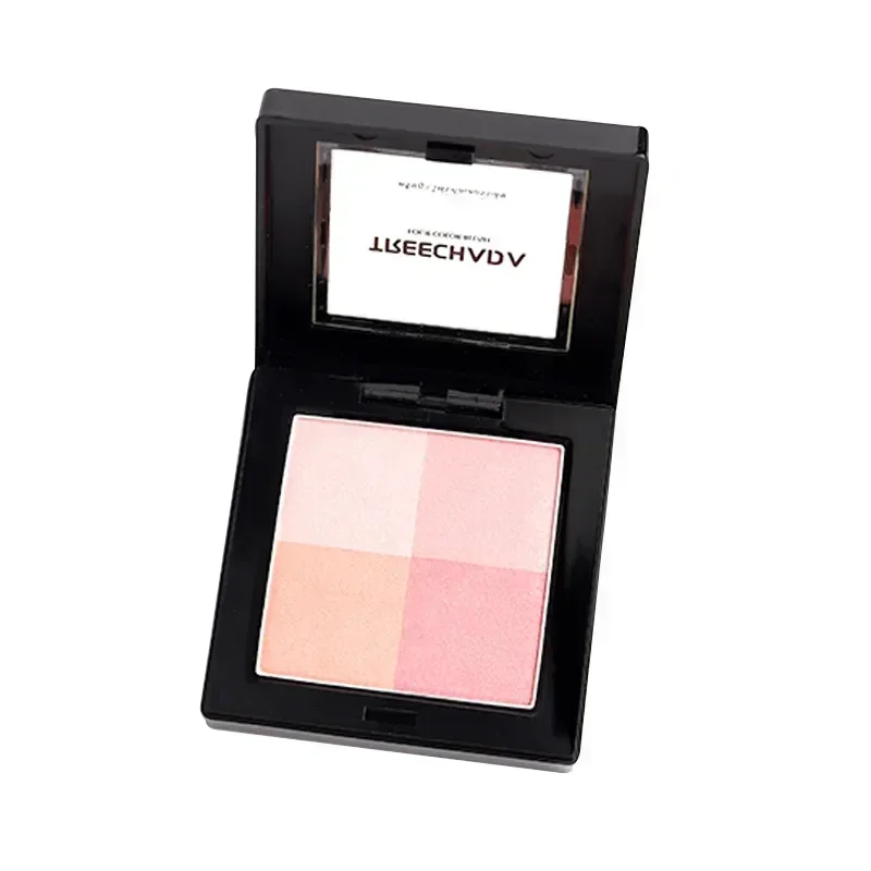TREECHADA 4 Color Lattice Blush Natural Long-lasting Orange Pink Highlighter Waterproof Skin Cute Makeup Cosmetics pretty Beauty