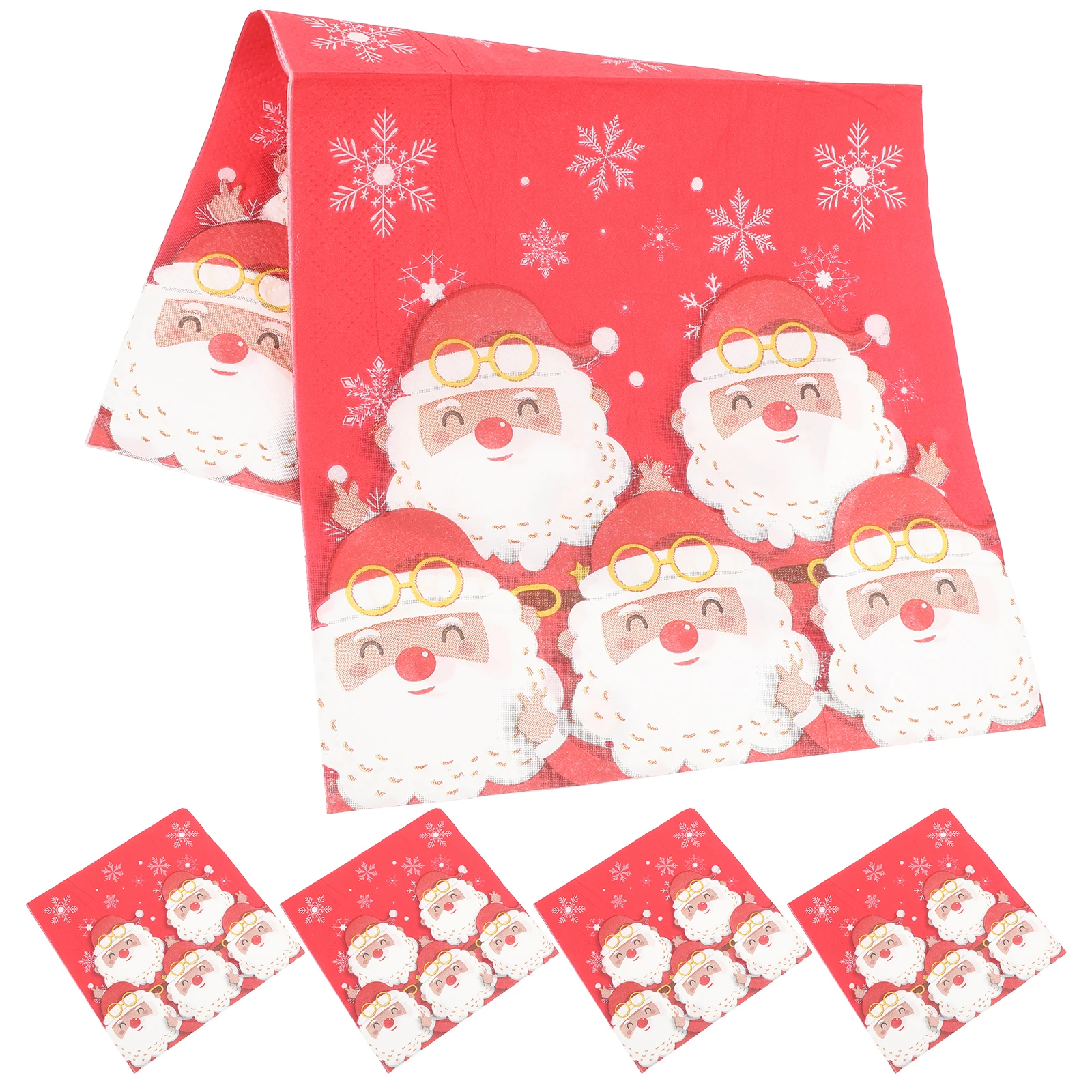 

40Pcs Double Layer Thick Christmas Napkins Disposable Red Paper Napkins Holiday Party Dinner Decorations Decorative Hand Towels
