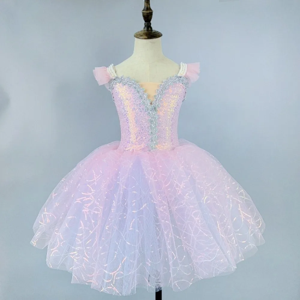 Детская одежда, сценические костюмы, детская одежда, элегантное милое балетное платье принцессы феи, трико для девочек, танцевальная одежда, балетная пачка