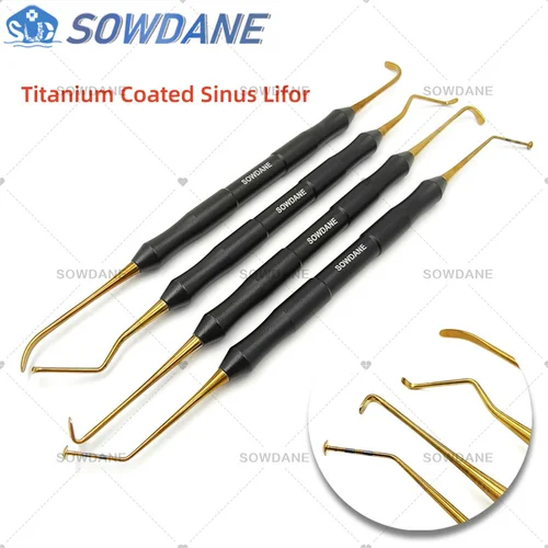 Revestimiento de titanio con escalador, herramienta de elevación sinusal quirúrgica para implante Dental, elevador maxilar, separador periosteal