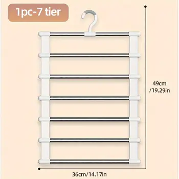 多功能褲架,雲梯式懸掛,折疊式褲架,不鏽鋼褲夾,多層無縫收納 6 最佳銷售 衣架 - №4
