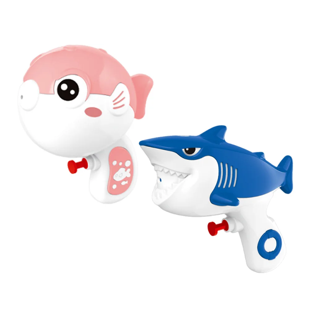 2 قطعة بنادق المياه المنتفخة القرش لطيف الحيوان الصيف شاطئ بركة حفلة معتادرة في الهواء الطلق لعب المياه كول الاطفال متعة البلاستيك حيوانات البحر #1
