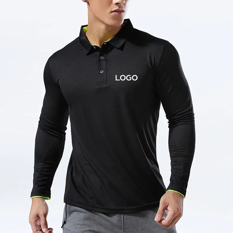 

Custom Polos Shirts Men Quick Dry Long Sleeve Tops Autumn Winter Unisex DIY Printing Picutre Or Logo Women Sports Wear Jerseys