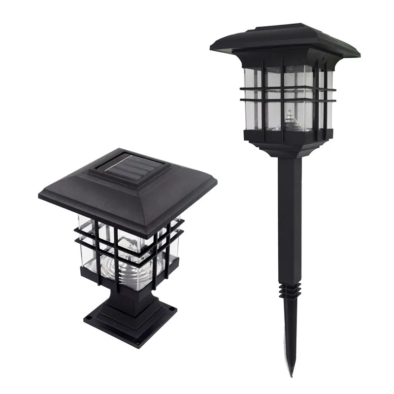 

Solar Garden Light Black ABS Solar L scape Lighting Security Yard LED Outdoor Waterproof Easy Install High Conversion Panel