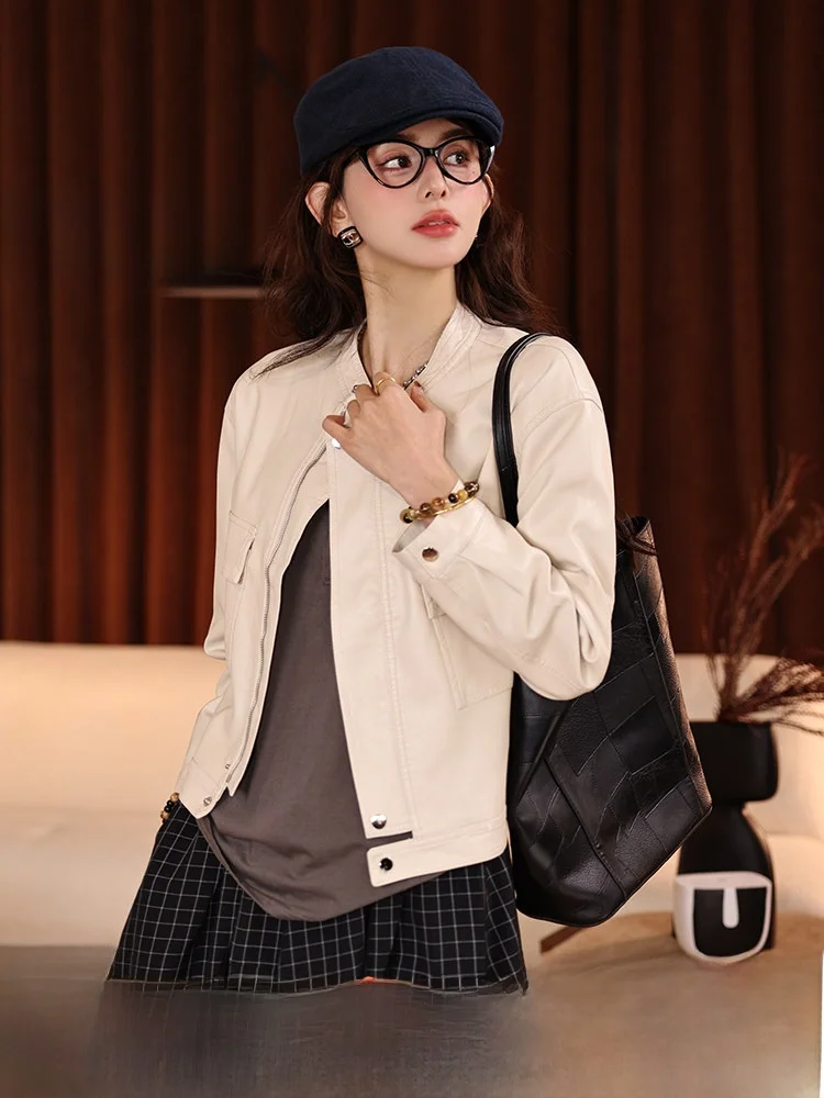 Chen Jiajie White Tea 2026 Nuova Giacca da Donna Versatile e Snellente, Vestibilità Ampia, per Primavera Autunno, Ideale per il Pendolarismo e la Moda