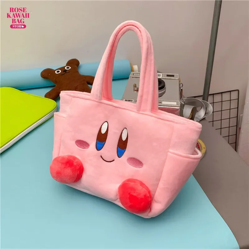 

Милая сумка Kirby, мультяшная сумка, милая сумка из полипропилена и хлопка, вместительная сумка, милая ручная сумка для девочек, праздничные подарки