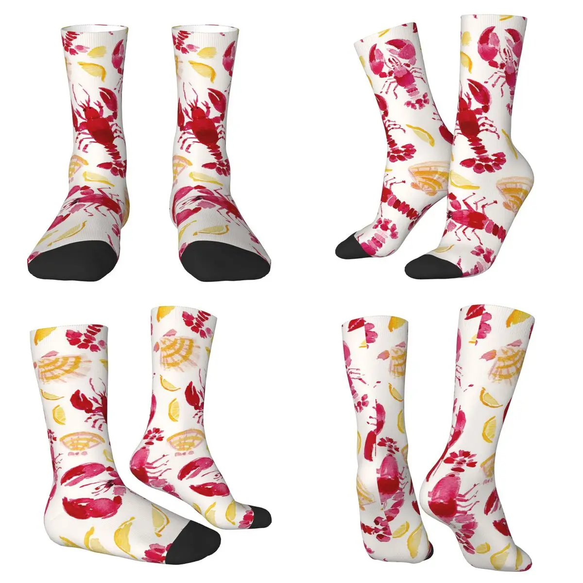 

Носки для фестиваля омаров и лобстеров с морепродуктами, впитывающие пот чулки в стиле Харадзюку, всесезонные длинные носки для мужчин и женщин, подарок