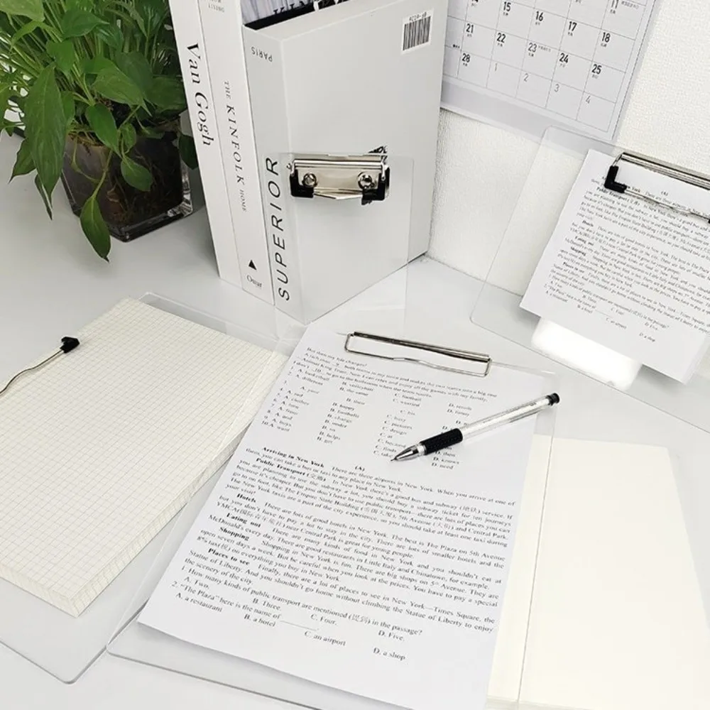Multi-functional Acrylic Clipboard Clear A4/A5/B5/A6 Document Clip Holder Vertical/Horizontal Clip Menu Clip Board School Office