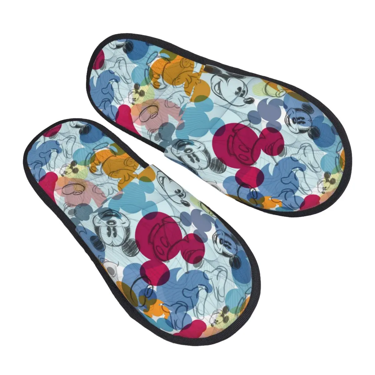 

Winter Slippers Mickey Friends Mouse Head Sketch Pattern Accessories Household Fur Slides Slippers Indoor Cozy Non Slip Slides