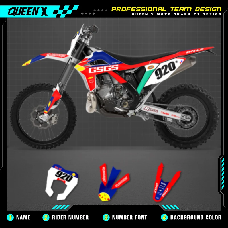 

QUEEN X MOTO Motorcycle Team Graphics Decal & Sticker Kit For GASGAS 2012 2013 2014 2015 2016 2017 EC 006