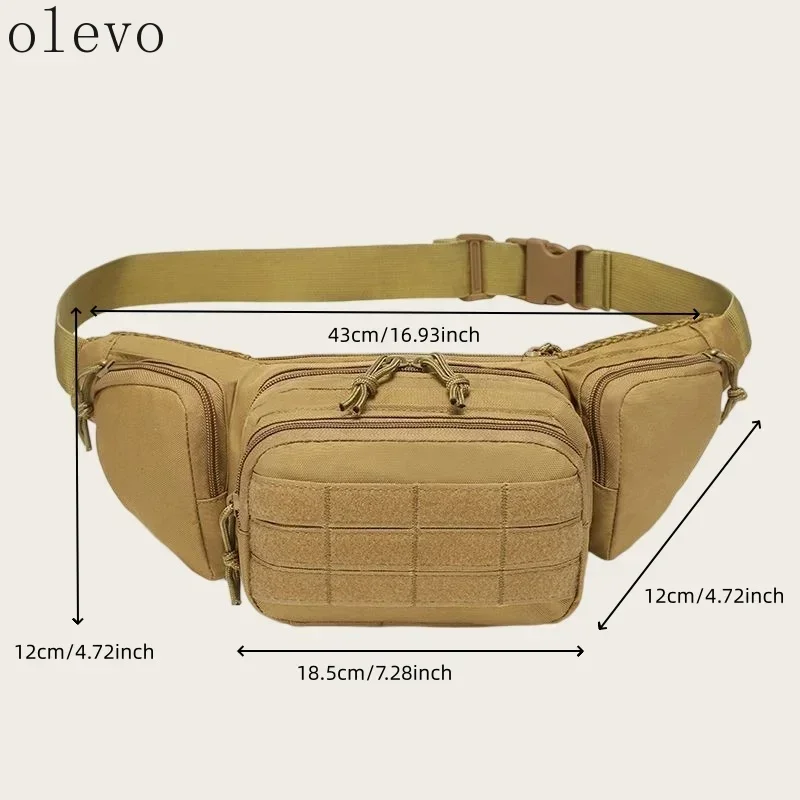 حقيبة خصر متعددة الوظائف للاستخدام الخارجي، حقيبة كتف تكتيكية للمشي لمسافات طويلة وركوب الدراجات والتخييم والرياضات