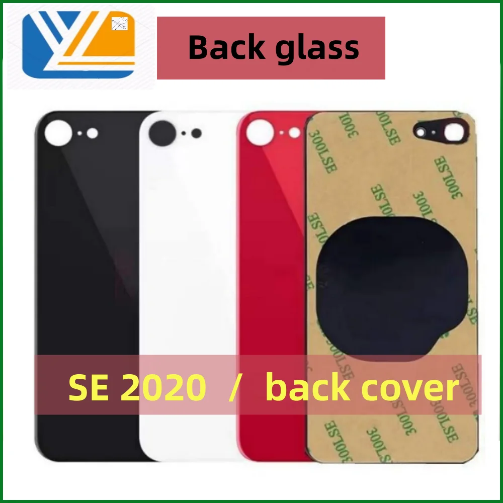 For iPhone SE2020 Back Cover Glass+3M glue Big Hole Rear Glass Fast Replacement High Quality Housing Battery Cover SE 2020 Glass