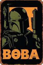 Boba Fett Poster Retro Metal tin Sign Halloween Tin Sign,Cave,Bar,Club, Home Wall Art Metal Tin Sign 8x12 inches