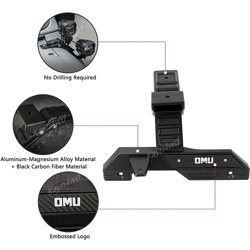 ملحقات الطرق الوعرة 4x4 سلسلة OMU من الألومنيوم نظام إضاءة عمود A دعامة تثبيت لعام 2018 + جيب رانجلر JL JT ليس لـ 4xe #2