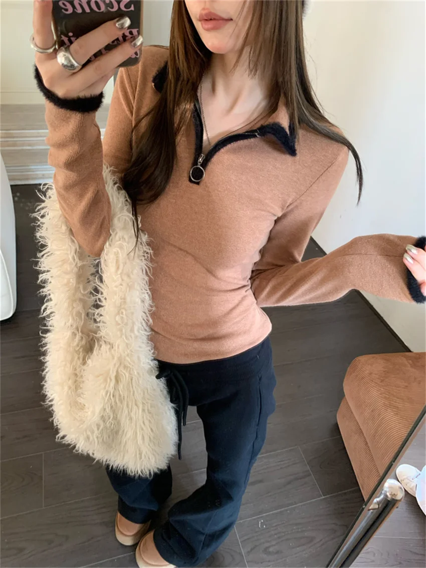 PLAMTEE Hot Sale Women Sweaters Slim Bottoming Office Lady 2023 Full Sleeve Mujer Knitted New Autumn Chic All Match Pullovers