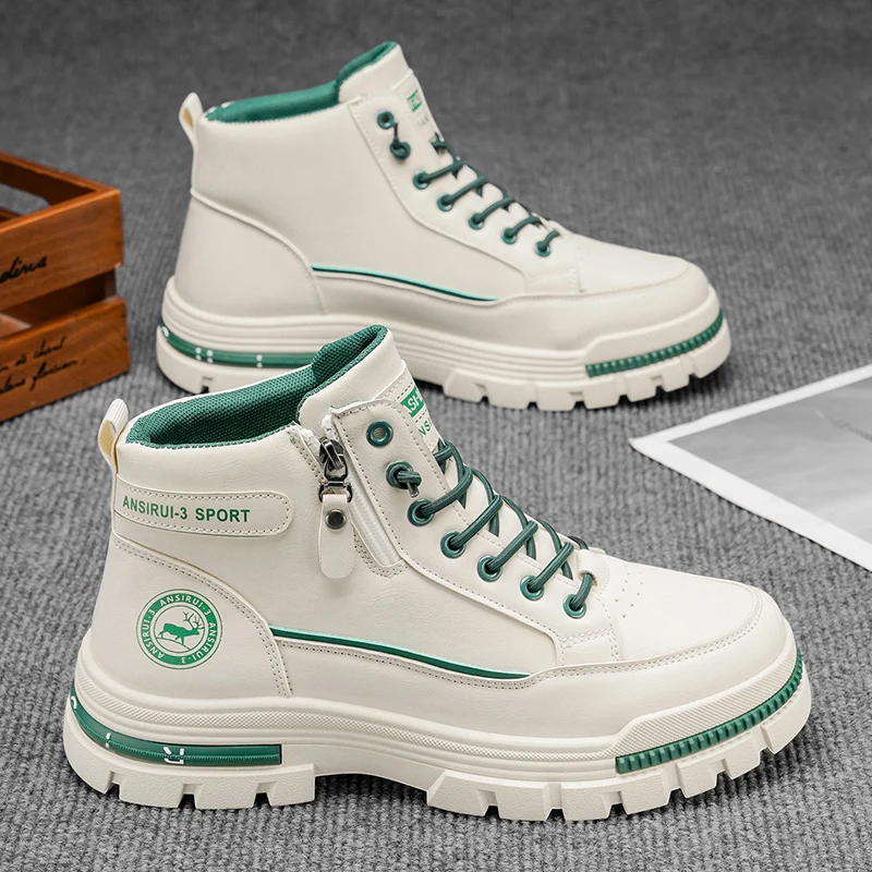 

Men's Mid-Top Versatile Comfort Hiking Boots Outdoor Trekking Fashion Platform Casual Sneakers