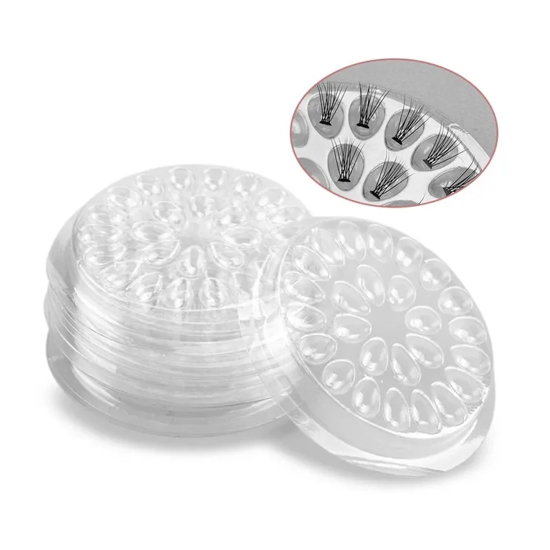 10-100Pcs Eyelash Glue Tray Premium Reusable Adhesive Gasket For Lash Extensions Waterproof Easy Apply Remove Professional Salon