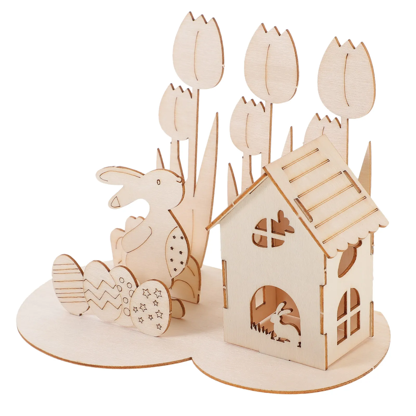 

1Set Easter Rabbit Egg 3D Wood Puzzle DIY Assembly Kit for Kids Toddlers Children Educational Learning Game Safe Smooth Finish