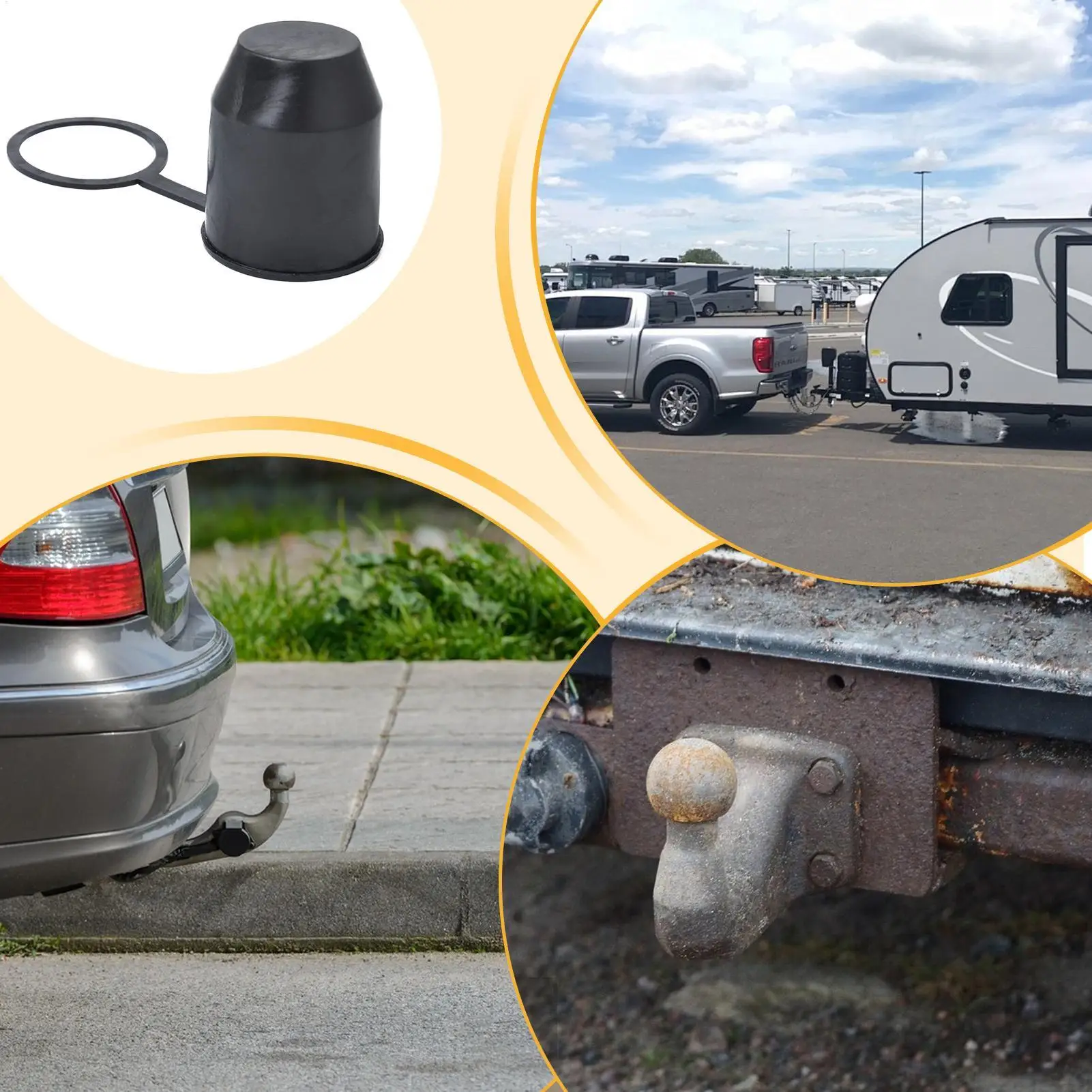 Trailer Hitch Ball Tow Bar Cover Trailer Ball Cover Protective Cover Tow Ball Protector With Hook Trailer Hitch Ball Cover