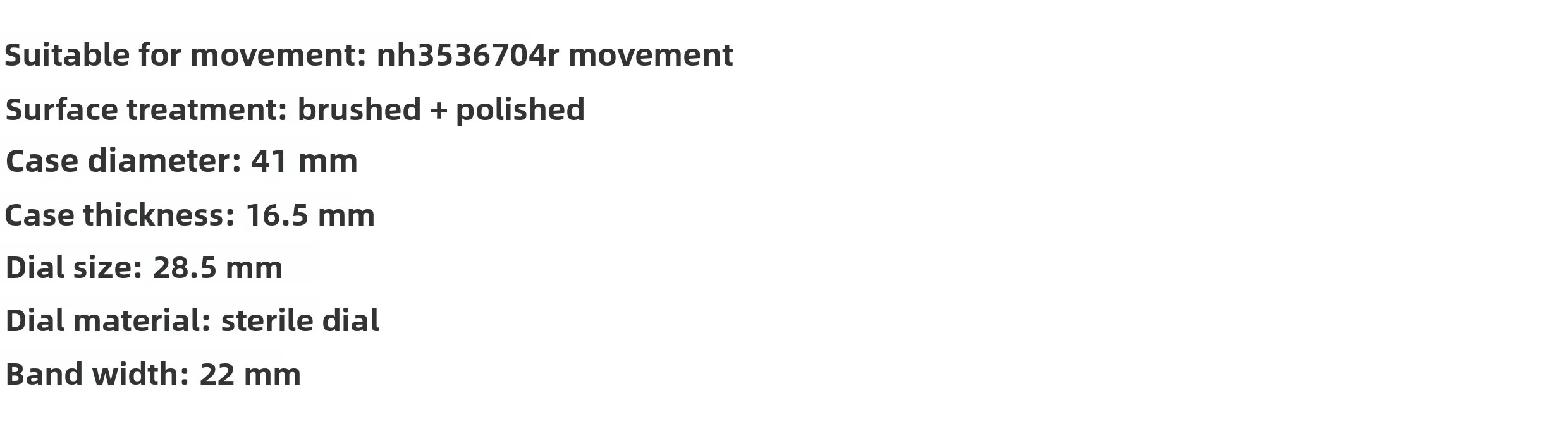 Casing tahan air baja tahan karat 41MM untuk mesin jam NH35 36 70, penutup kaca safir