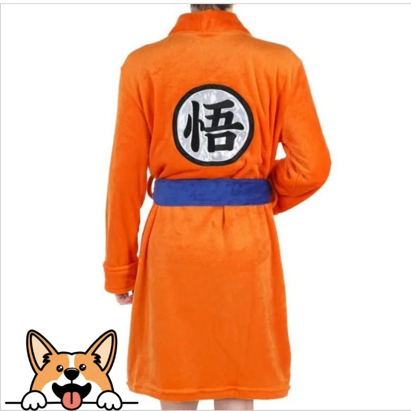 Nieuwe Anime Dragon Ball Sun Wukong Flanellen Badjas Modieuze Herfst En Winter Warm Nachthemd Voor Mannen En Vrouwen Huiskleding