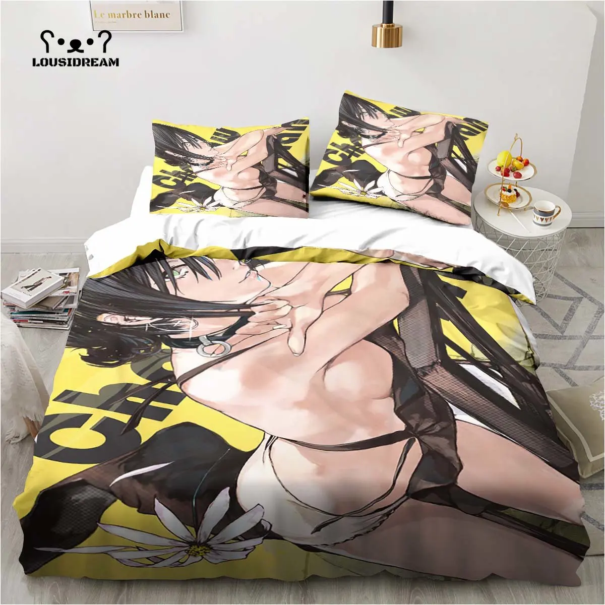 Sexy Chainsaw Man Makima Anime Christmas Navidad Gift King Twin Double Child Bedding Set Microfiber or Polyester Duvet Cover Set