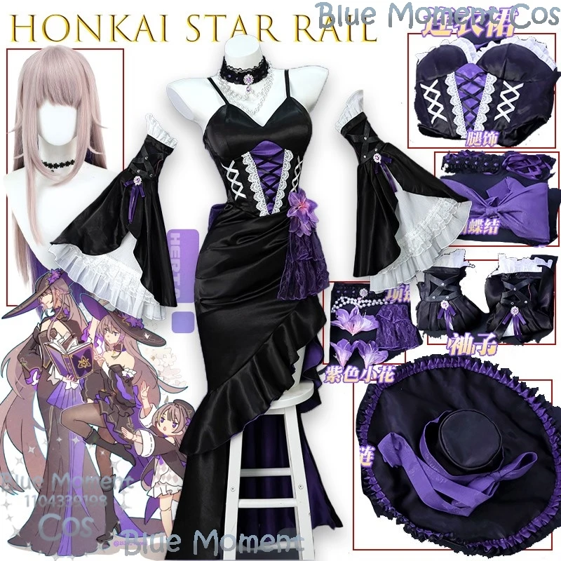 

Honkai Star Rail The Herta Cosplay Costume Gothic Anime Dress Set Dark Character Outfit Sexy Halloween Role Play Christmas Cos