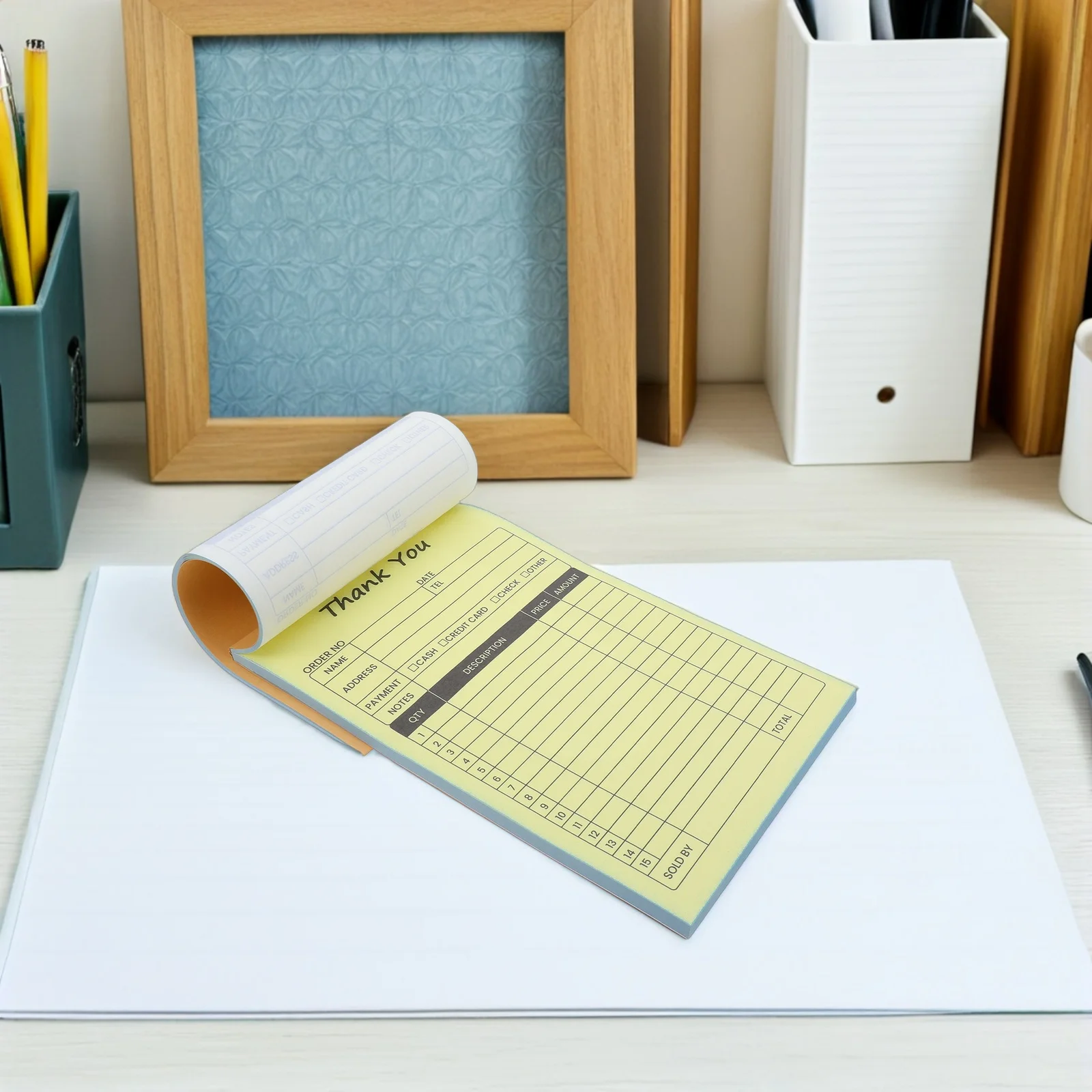 2Pcs Order Invoice Book 2-Part Carbon Copy Receipt Booklet for Restaurant Retail Order Management Smooth Writing Notation