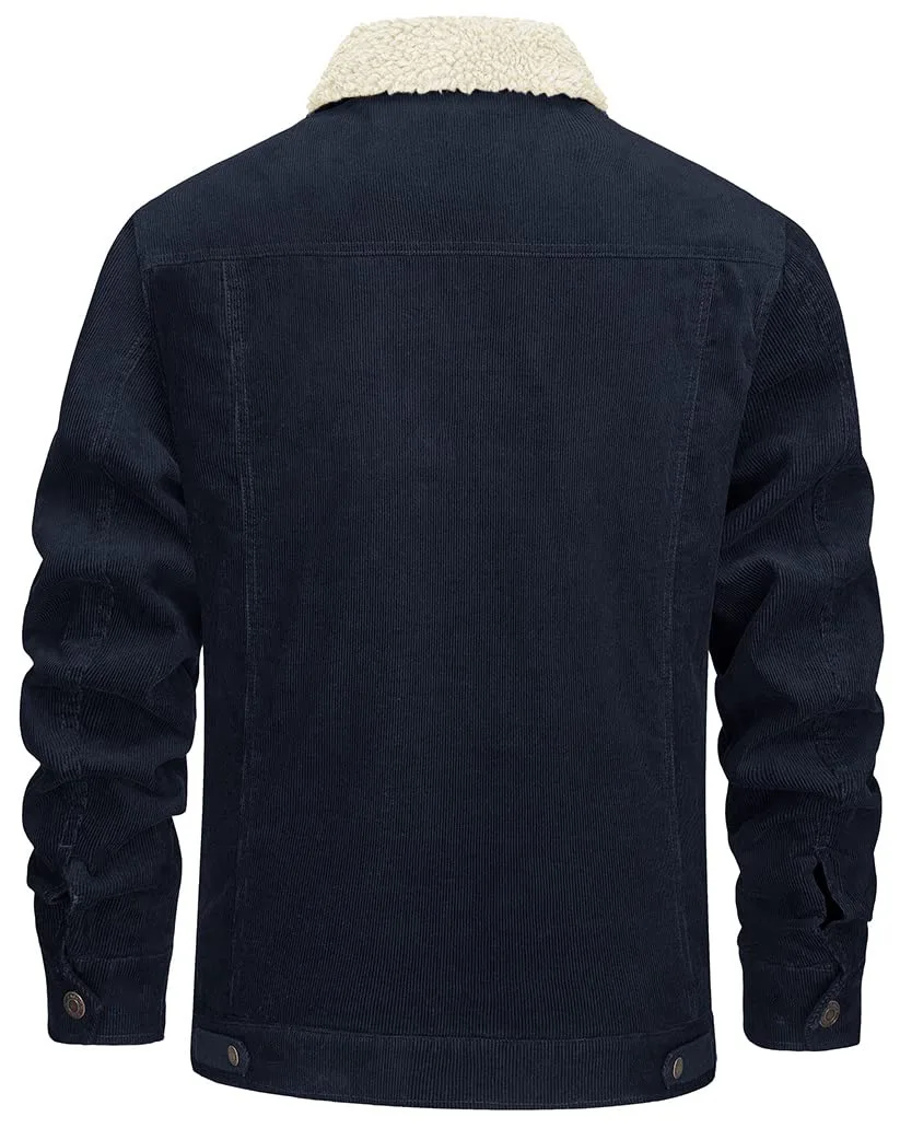 New Winter Men Corduroy Jackets Fleece Warm Parkas Male Outwear Casual Cargo Coats Quality Men Loose Tooling Jackets EU Size XXL