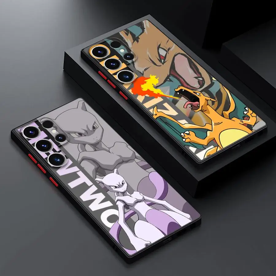 C-Charizard Mewtwo Phone Case for Samsung Galaxy S23 S24 Ultra S22 S21 S20 S10 Plus S23 FE S9 Shockproof Matte Cover