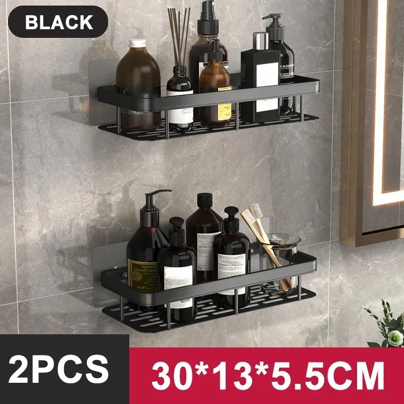 Bad Regal Küche Lagerung Veranstalter Aluminium legierung Shampoo Rack Dusch regal Bad zubehör kein Bohr regal