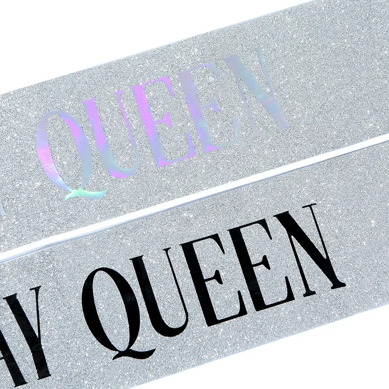 Birthday Queen Sash for Girl Women 20th 30th 40th 50th 60th Happy Birthday Party Decoration Supplies Glitter Satin Birthday Sash