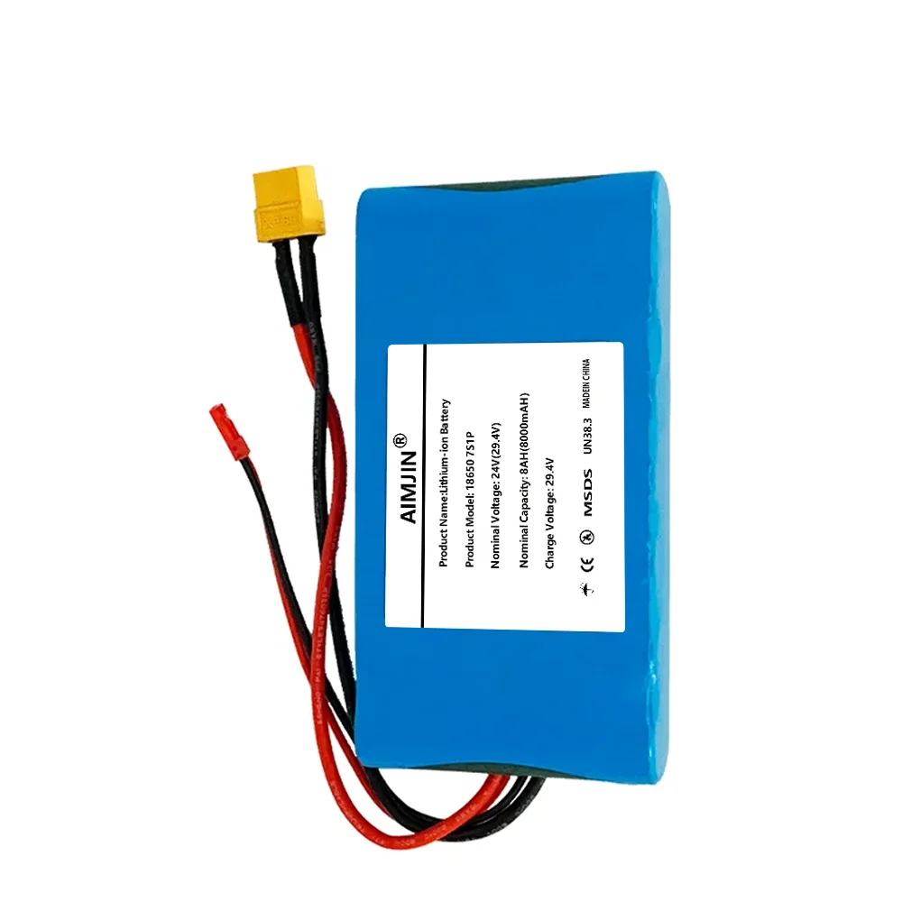 حزمة بطارية ليثيوم أيون 7S1P 2026 24V 7S1P 29V 8000mAh مناسبة لدراجة لعبة سكوتر مع BMS مدمجة ومبيعات الشاحن #4