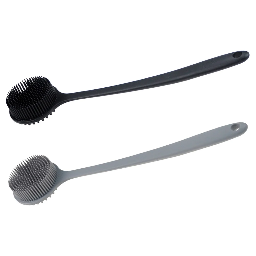 

2Pcs Silicone Back Scrubber Long Handle Shower Brush Bath Exfoliating Body Brush Relaxing Shoulders Neck Back Body Scrubber