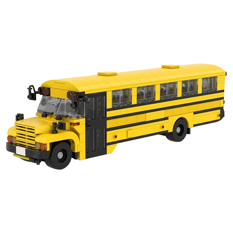 Bricklink Technical Car Ideas MOC City School Bus Speed Champions Vehicles Building Blocks Kid Toys Christmas Gift