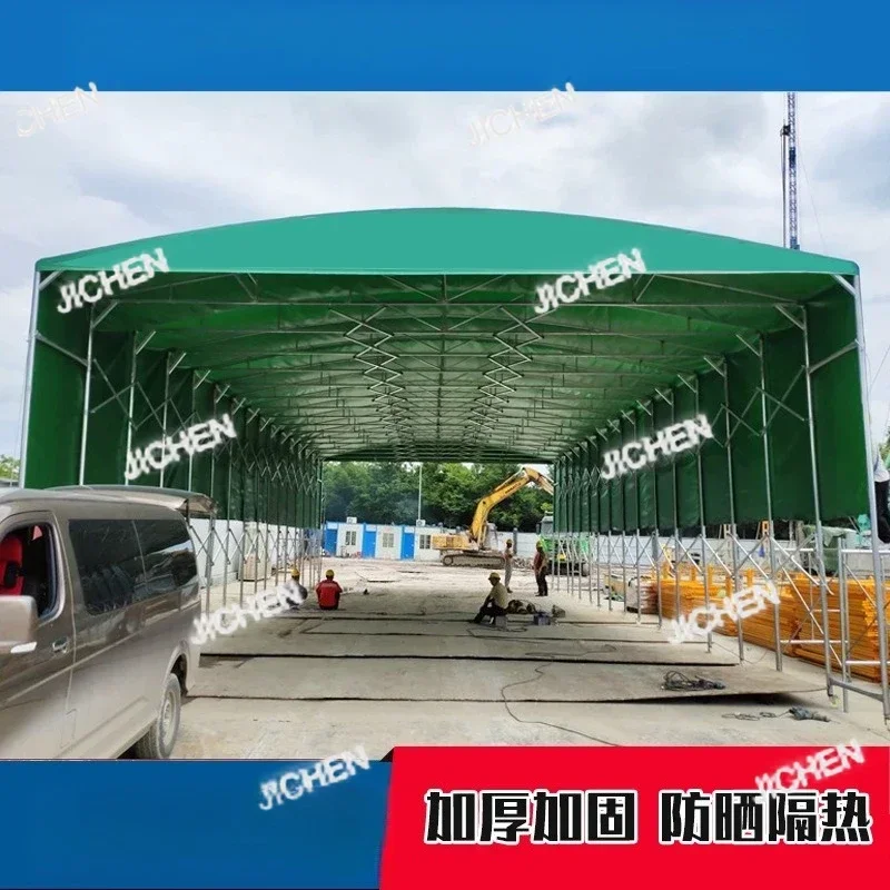 

HS Customize Customized Canopy Warehouse Push-pull Canopy Large Mobile Awning Rainproof And Sunscreen Sunshade Canopy Can Be Cus