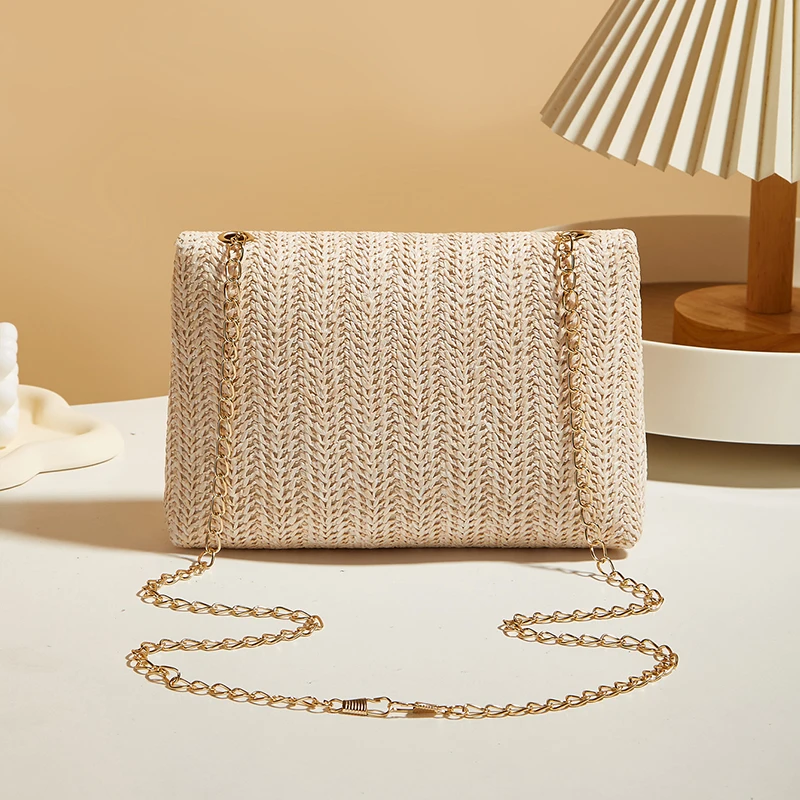 Neue Mode Stroh Schulter Tasche Frauen Handgemachte Umhängetasche Hohe Kapazität Strand Tasche Gewebte Kupplung Handtasche – Detail 9