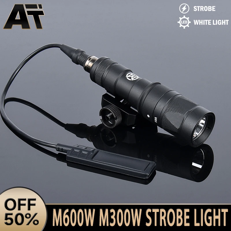 

WADSN Tactical M300 M300W Metal Flashlight 400/500Lumen Airsoft M600W Scout Light Strobe White LED Spotlight 20MM Picatinny Rail